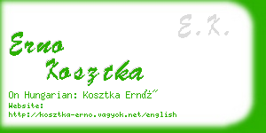 erno kosztka business card